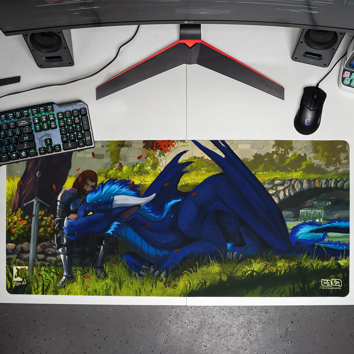 Podkładka pod Mysz Dragon and Knight - Image 7