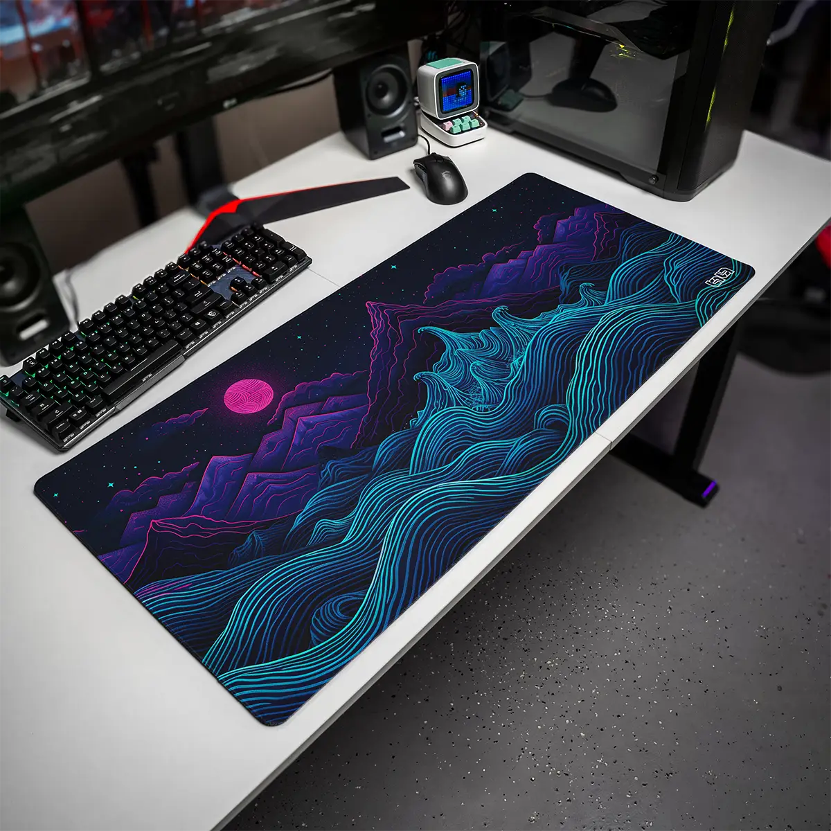 Podkładka pod Mysz Retrowave Mountains - Image 9