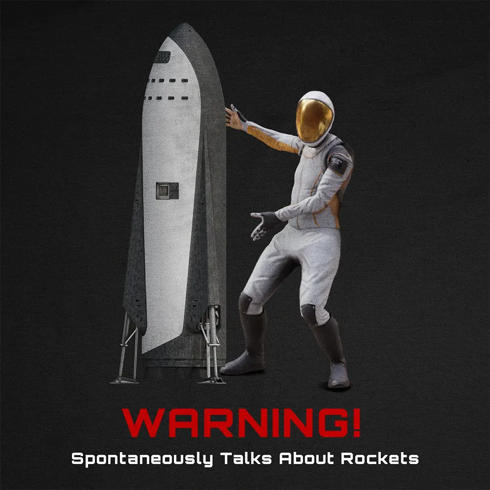 T-shirt Warning - Spontaneously Talks About Rockets - Image 2